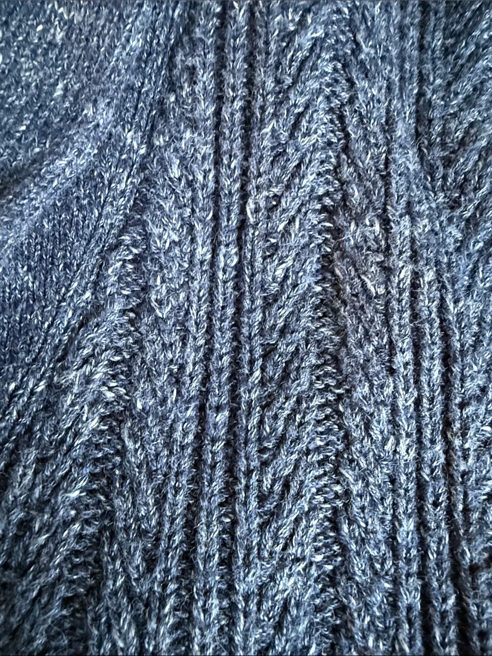 Crew Mens M Blue Cable-Knit Shawl Collar Cardigan Sweater Elbow Patches Pockets